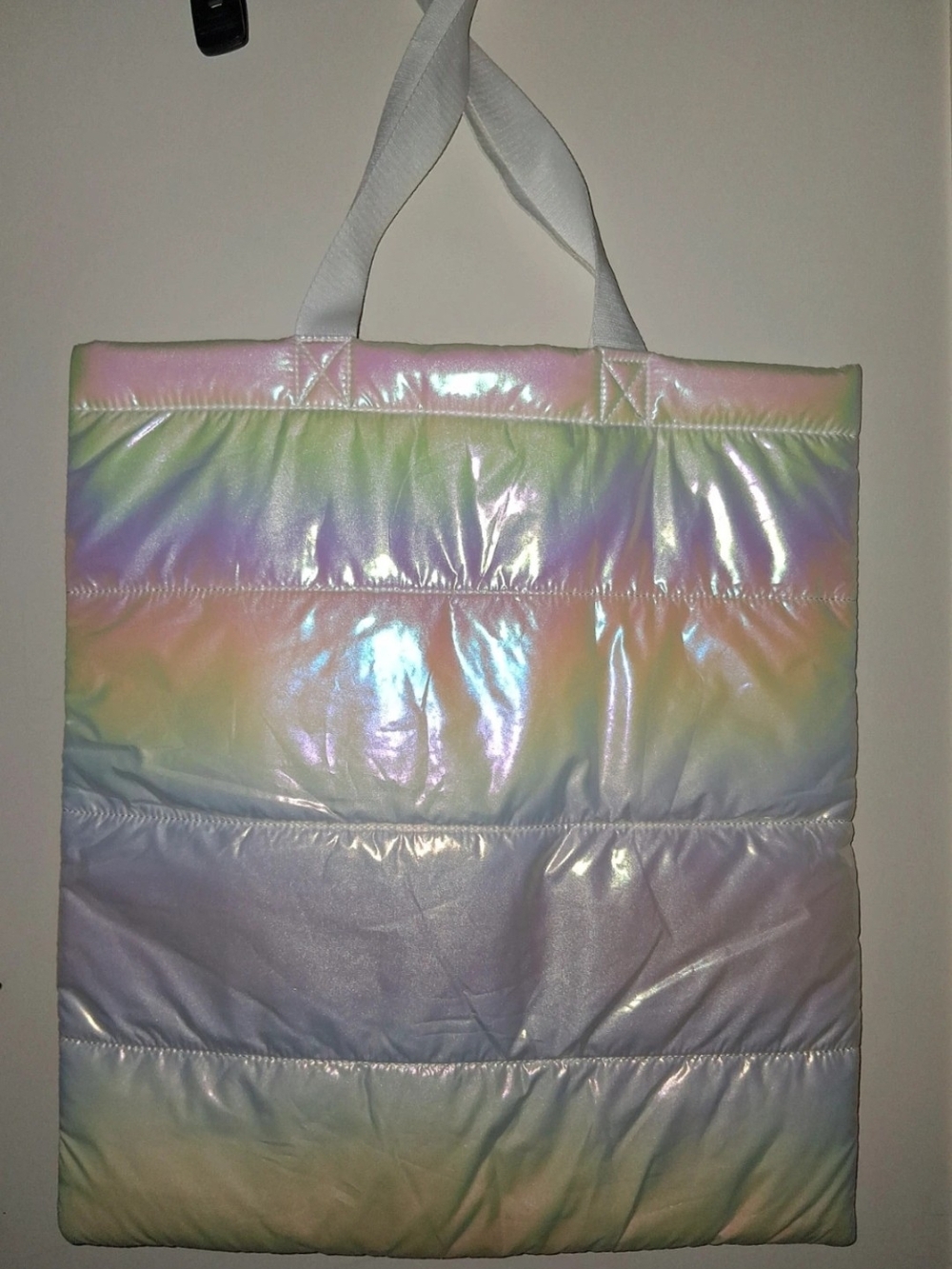Bath & Body Works Iridescent Pastel Puffer Tote with White Straps - Picture 3 of 4